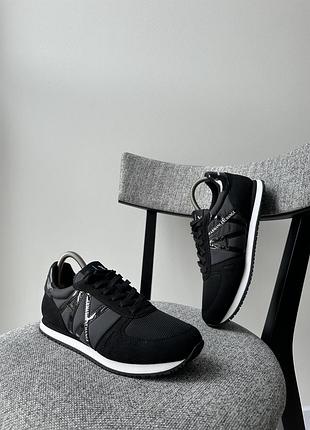 Класичні чорні кросівки кеди взуття armani exchange