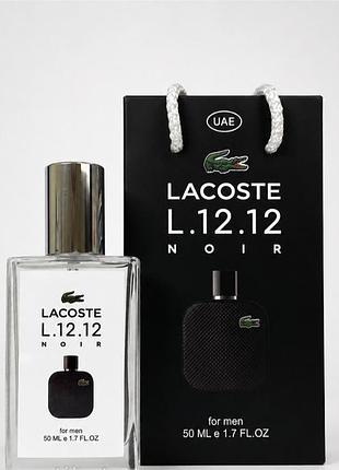 Мужской тестер lacoste l.12.12 noir, 50 мл, сумка new