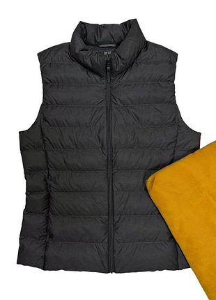 Uniqlo жіноча сіра стьобана базова пухова жилетка пух/перо оригінал