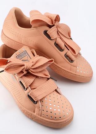 Нові жіночі кросівки puma basket heart ath lux 39 розмір 25 см персикові рожеві dusty coral оригінал