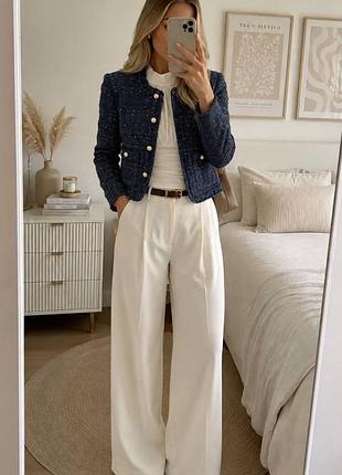 Жакет balmain темно синій твід