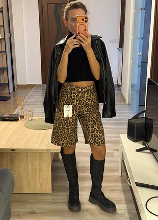 Леопардові бермуди bershka xs