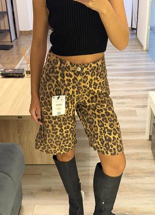 Леопардові бермуди bershka xs 2