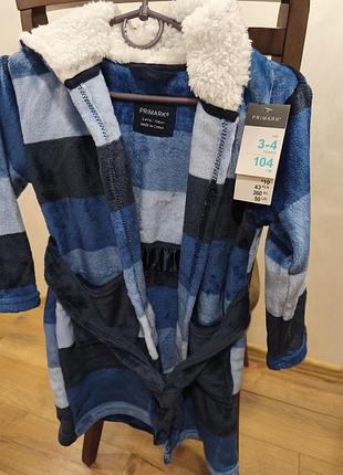 Дитячий халат primark у смужку для хлопчика 3-4 роки 104 см