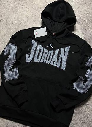 Чоловіче худі jordan air чорне фліс