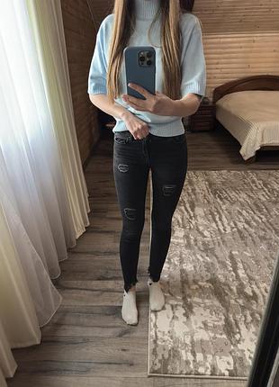 Джинси скіні zara з потертостями
