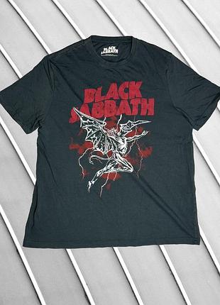Мужская футболка black sabbath l eu50нешний40 ua50 темно-серая мерч рок-гурт прямая свободного кроя хлопковая стильная повседневная рокерская оверсайз