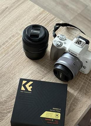 Фотокамера canon m50 mark2 + canon 50mm 1.8 обʼєктив + адаптер ef/efs-eosm
