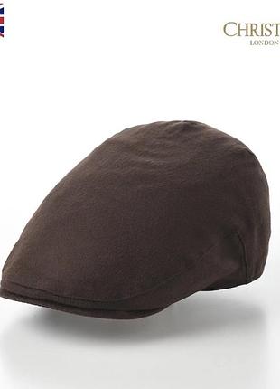 Чоловіча кепка christys' london balmoral moleskin cotton brown коричнева оригінал англія хуліганка п'ятиклінка