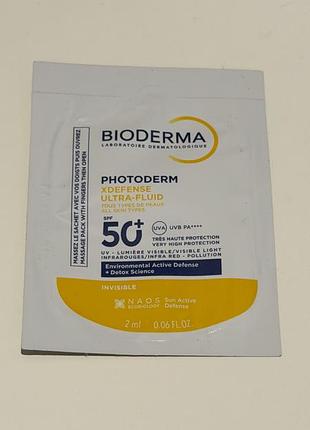 Сонцезахисний флюїд для обличчя, невидимий  bioderma photoderm xdefense ultra fluid spf50+ invisible