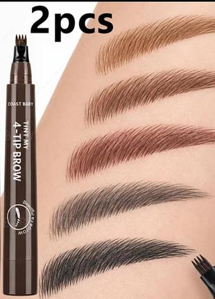 Карандаши для бровей с эффектом микроблейдинга dark brown 2
