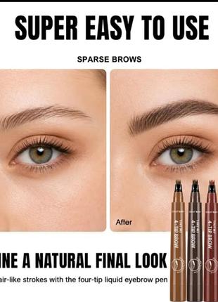 Карандаши для бровей с эффектом микроблейдинга dark brown 3
