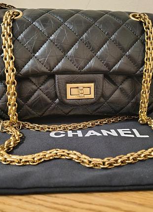 Сумка жіноча chanel чорна шкіряна стьобана