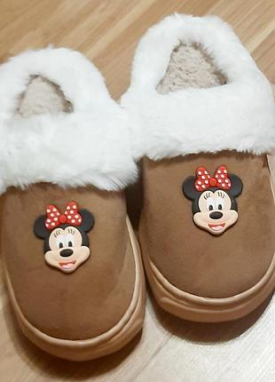 Капці жіночі disney мінні маус коричневі, розмір 41-42, довжина устілки 26,5 см