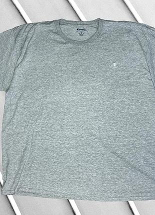 Мужская футболка champion 2xl 3xl eu56 eu58 81564648 ua56 ua58 серая хлопковая свободного кроя оверсайз базовая повседневная футболка