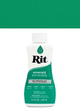 Барвник для натуральних тканин rit all-purpose dye emerald (смарагдовий зелений), 236 мл