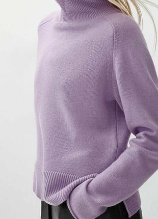 Вовняний светр massimo dutti з кашеміром, лавандовий / бузковий, розмір xs