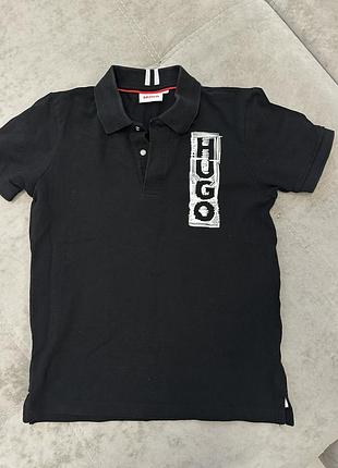 Футболка поло hugo для хлопчиків, чорна