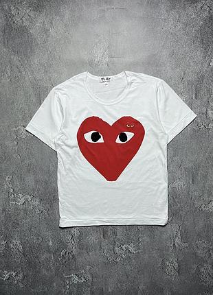 Vintage винтажная футболка comme des garcons play плэй ком де гарсон double heart logo size l размер л
