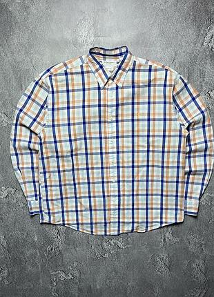 Vintage винтажная рубашка yves saint laurent ysl сан ларан big logo check в клетку size l размер л