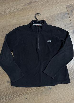 Чорна флісова кофта жіночі the north face polartec   xl 1/3 зіп фліска