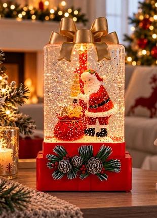 Нічник xmas wdl-25010a зі світлодіодним підсвічуванням та ефектом снігу