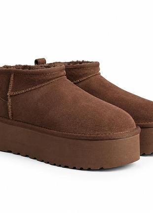 Уггі жіночі classic ultra mini platform chocolate