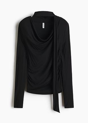 Лонгслів кофта чорна h&m жіноча м