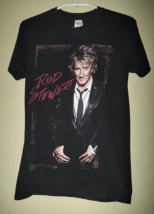Черная футболка с принтом rod stewart tour мерч