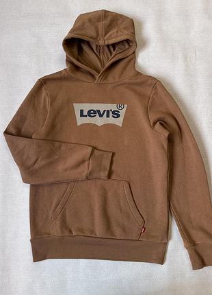 Тепле худі толстовка levi's оригінал на флісі кенгуру кофта з капюшоном на ріст 158