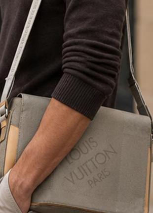 Сумка месенджер louis vuitton унісекс для ноутбука сіра