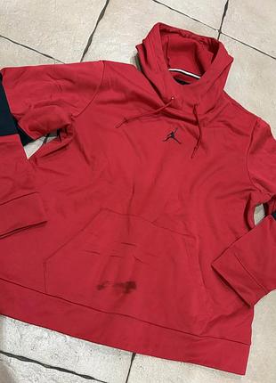 Червоне худі jordan air therma fleece hoodie (nike) xl | на флісі, для дому/дачі