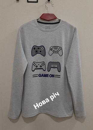 Новий чоловічий бавовняний лонгслів/футболка з довгим рукавом primark, р. s (42-44)