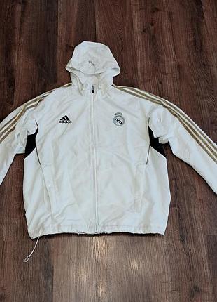 Мужская уникальная футбольная ветровка jersey adidas real madrid оригинал