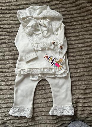 Костюм та комплект для дівчаток miniborn білий