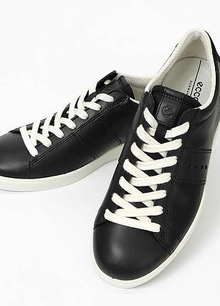 🖤кеди ecco street lite чорні 36 розмір 23.5 см шкіряні