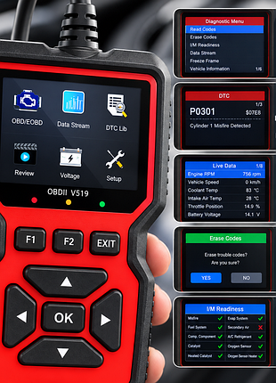 Діагностичний сканер v519 obd2 / діагностичний автосканер несправностей автомобіля