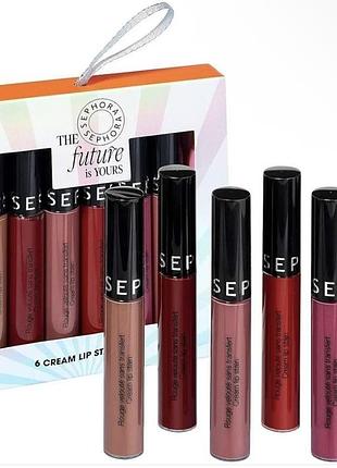 Набір матових помад для губ sephora, 6 штук