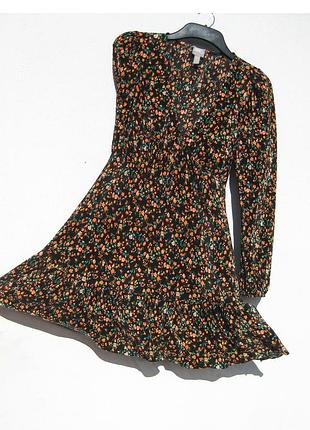 Красивое цветочное лёгкое платье плиссе asos