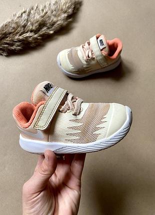 Кросівки дитячі для дівчинки nike star runner 22 розмір устілка 13 см | рожеві текстильні на липучках оригінал