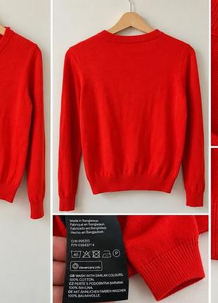 Жіночий светр h&m basic червоний xs 2