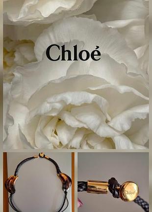 Оригинальное брендовое колье chloé (хлое) - кожа, позолота, люкс-сегмент