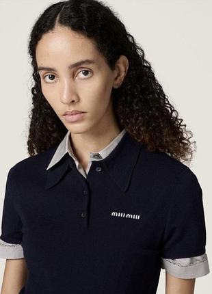 Жіноче поло miu miu з коротким рукавом