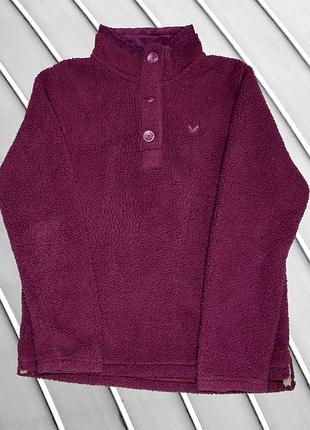 Жіноча кофта crew clothing company l xl eu40 eu42 uk12 uk14 ua46 ua48 фіолетова флісова тедді фліска флісовка джемпер кофта на лісі