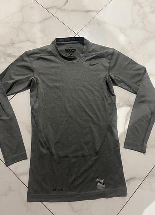 Чоловічий компресійний лонгслів nike pro combat сірий