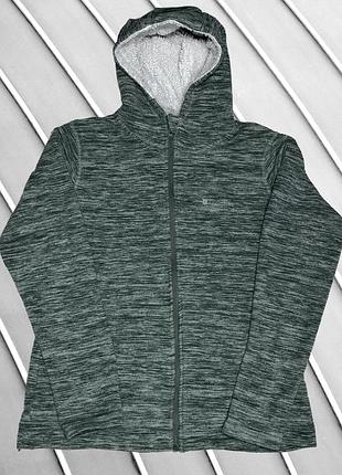 Жіноча фліска mountain warehouse l eu40 uk12 ua46 зелена флісова кофта зіпка на блискавці з капюшоном флісовка джемпер толстовка тепла зимова