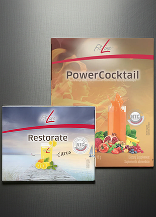 Біологічно активні речовини fitline powercocktail та restorate citrus набір