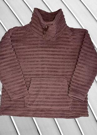 Жіноче худі nutmeg xl eu42 uk14 ua48 рожеве флісове тедді фліска флісовка толстовка джемпер з високою горловиною тепла зимова кофта на флісі