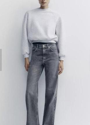 Сірі джинси wide leg zara