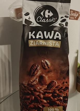 Кава в зернах carrefour classic 100% arabica 1 кг